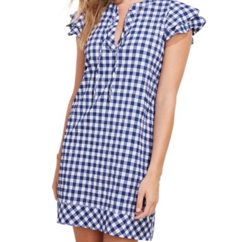 Vineyard Vines Blue and White Checkered Dress